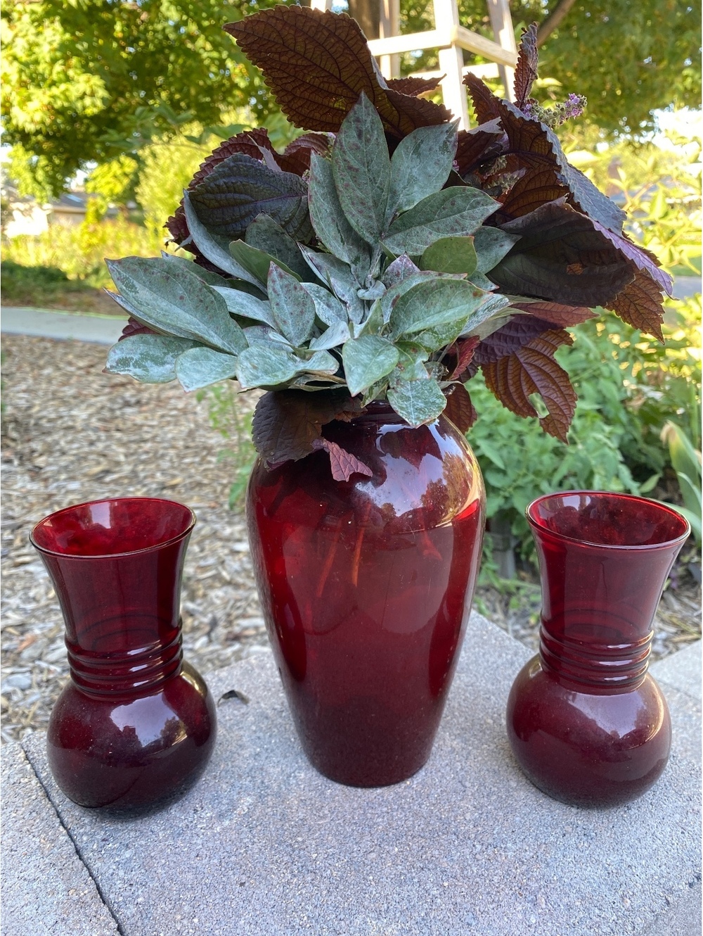 Vampire goth Halloween tablescape blood red glass goblet vases